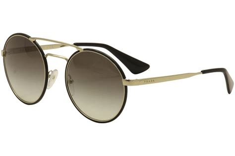 prada 54mm round sunglasses colorblcksilvr|Prada Women's SPR51S SPR/51/S 1AB.